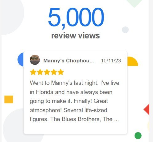 Google Maps notice: 5,000 review views